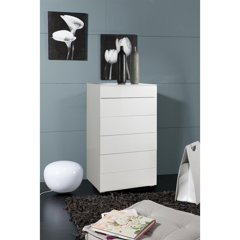 Privilegio 70 cm W Chest of 6 Drawers, White