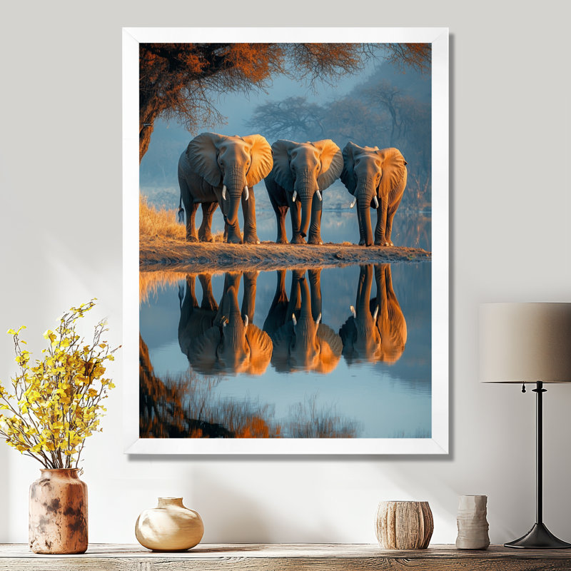 Hedon - animaux, art mural, H 32 po x l 16 po, Reproduction encadrée d'une seule photo, Blanc