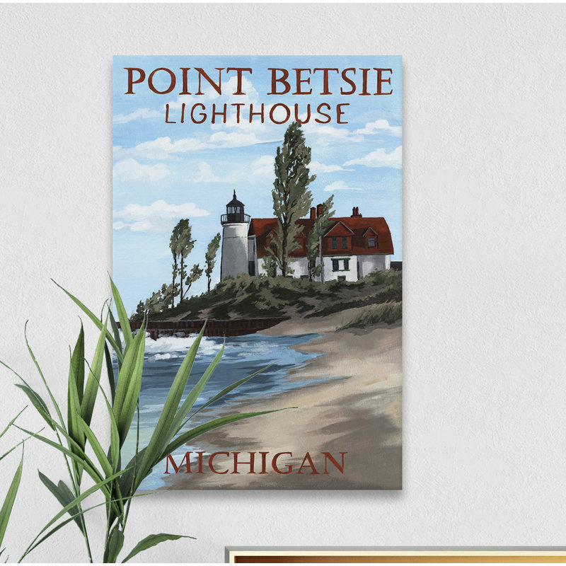 Point Betsie Lighthouse par - impression sur toile tendue, H 36 po x l 24 po x 1,5 po