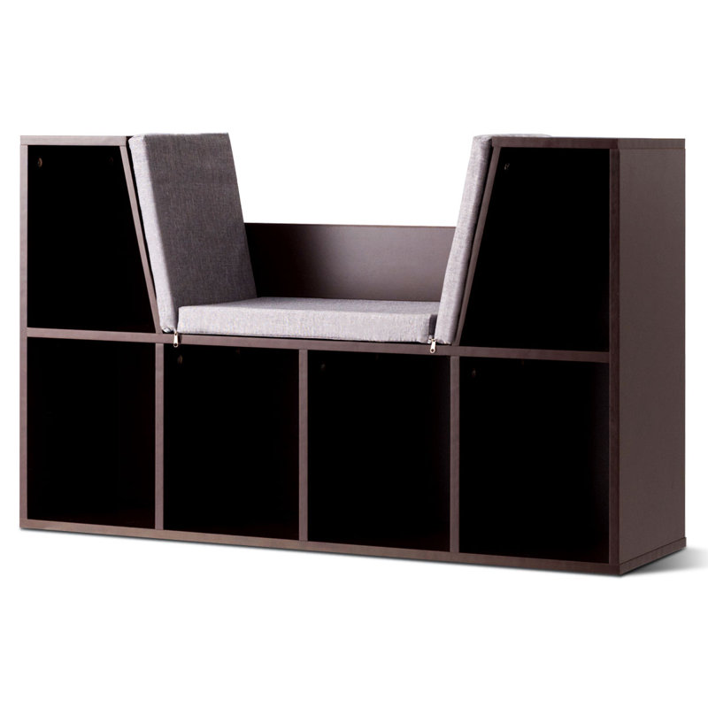 Neemias 63cm H x 102cm W Geometric Bookcase, Brown