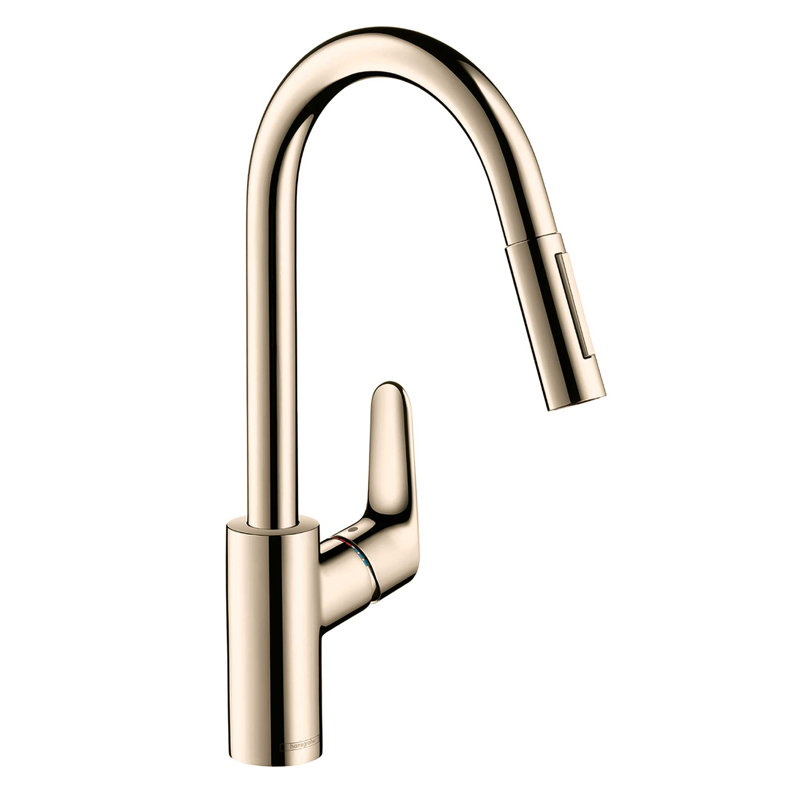 Focus Single Handle Kitchen Faucet, Polished Nickel