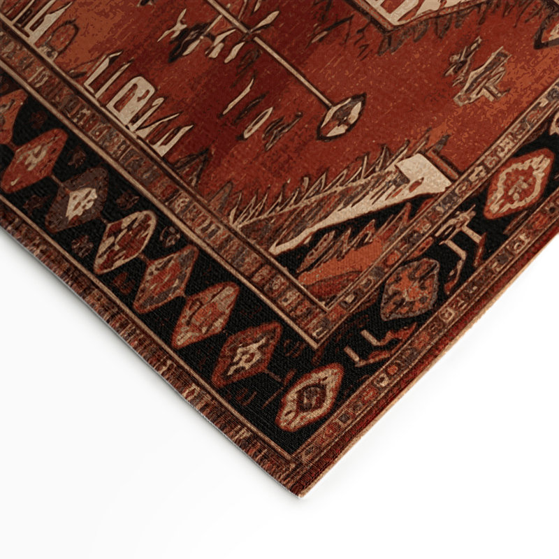 Tapis d'intérieur et d'extérieur brun Persian, Rectangle 5 pi x 7 pi