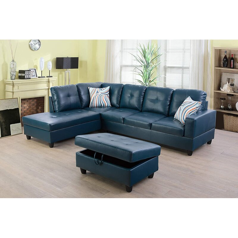 Winston Porter Maumee Faux Leather Sectional & Reviews | Wayfair
