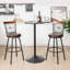 Althelia Swivel Upholstered Solid Wood and Faux Leather Adjustable Height Bar Stool with Solid Wood Frame