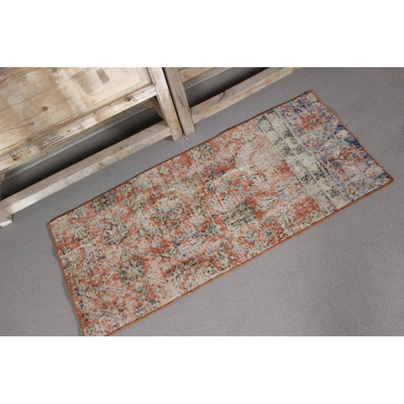 Small Red Turkish Oushak Area Rug With Vintage Decor For Any Room
