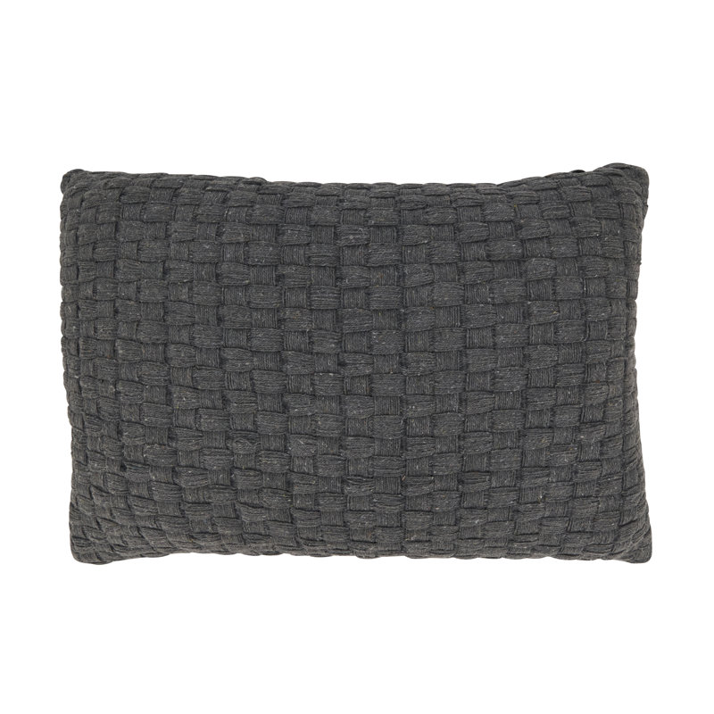 Textured Waffle Weave Pillow, No Insert, Gray