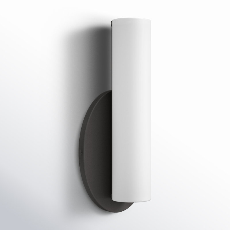 Delphine Single Light Glass Steel Dimmable LED Flush Mounted Sconce, Architectural Bronze