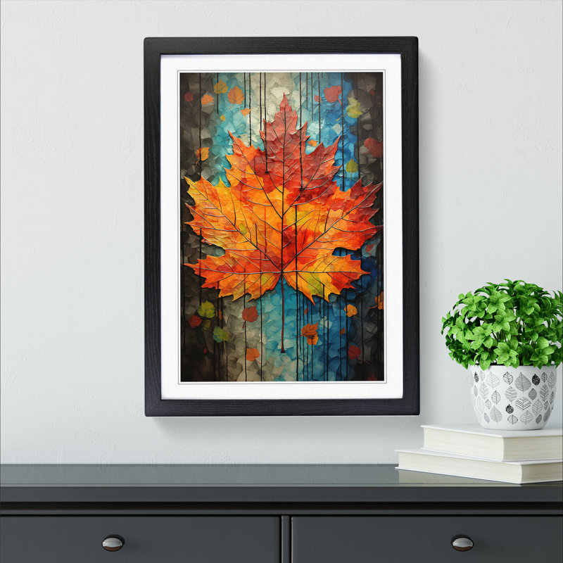 Leaf Modern No.2 - Framed Print, Black, 34cm H x 25cm W x 2cm D