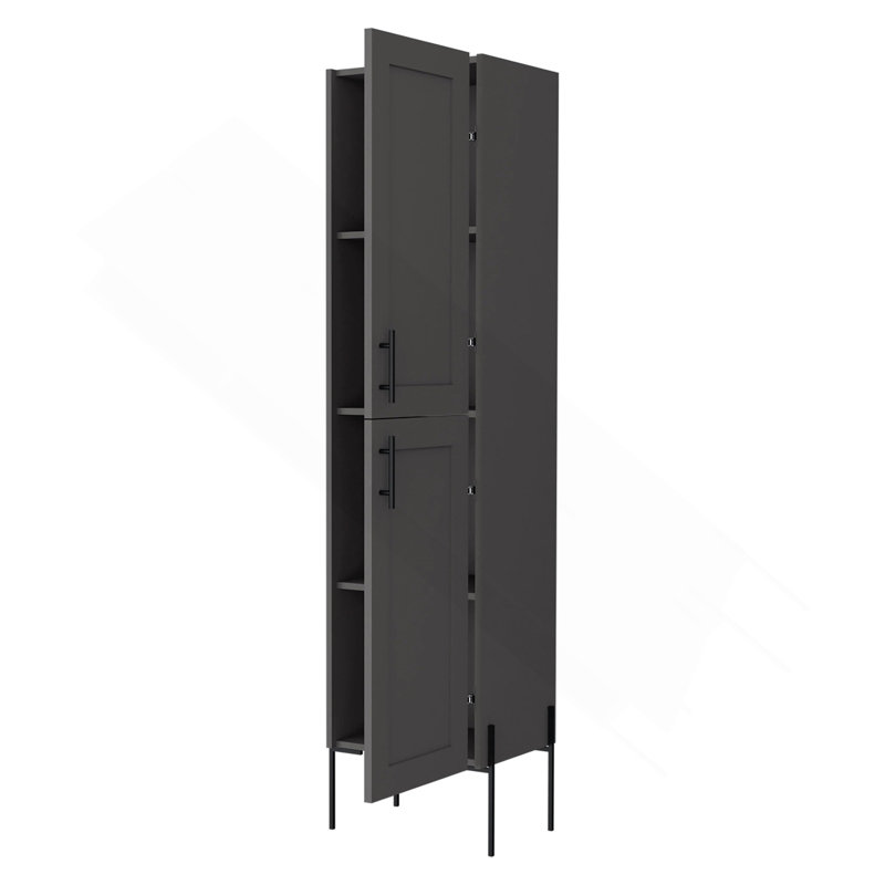 Meuble d'appoint Matt Gray Hight avec 4 tablettes