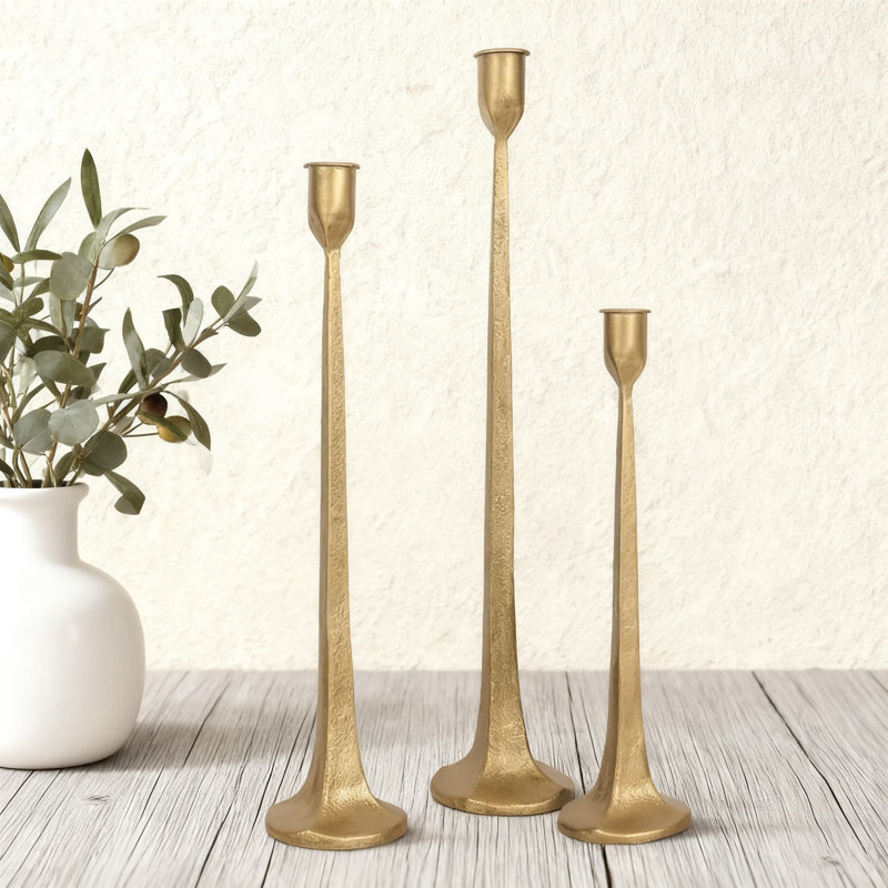Ensemble de 3 porte-bougies en fer forgé en fer forgé, grand support de bougie décoratif pour centre de table de mariage, table de salle à manger et décoration intérieure