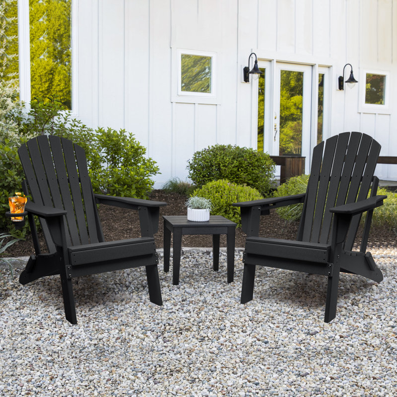 Chaise Adirondack pliante Carbondale, Noir, noir, noir, noir