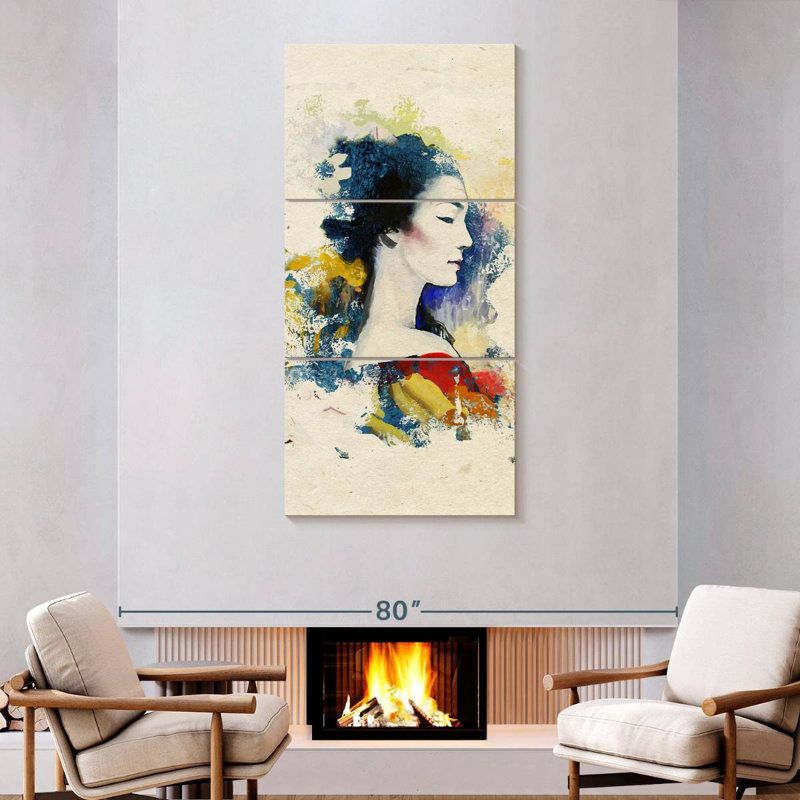 Classic Geisha Portrait, 75" H x 36" W