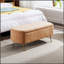 Banc de rangement avec repose-pieds Camel pour pieds dorés, banc d'entrée en fausse fourrure de chameau moderne-1307200894
