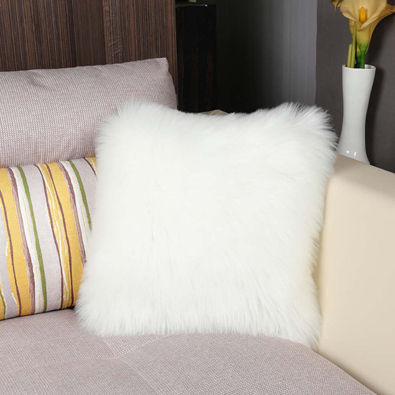 Evers White Square Cushion Cover