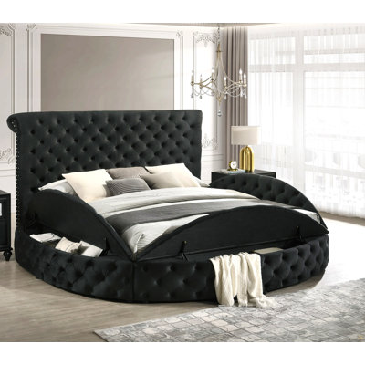 Lit de rangement en velours capitonné 1Pc