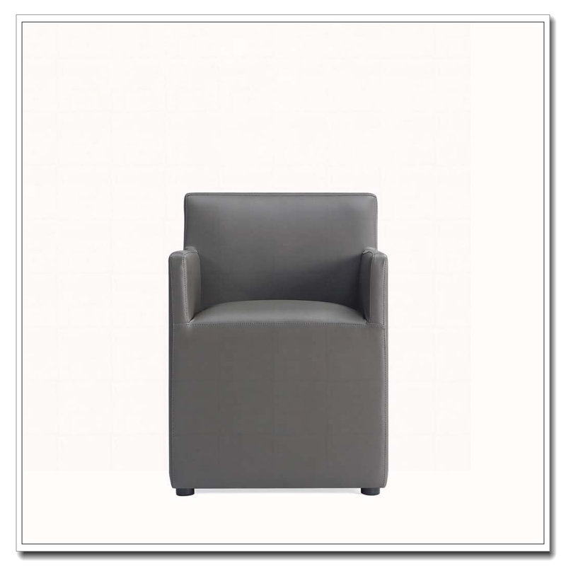 Fauteuil de salle à manger en similicuir, Gris
