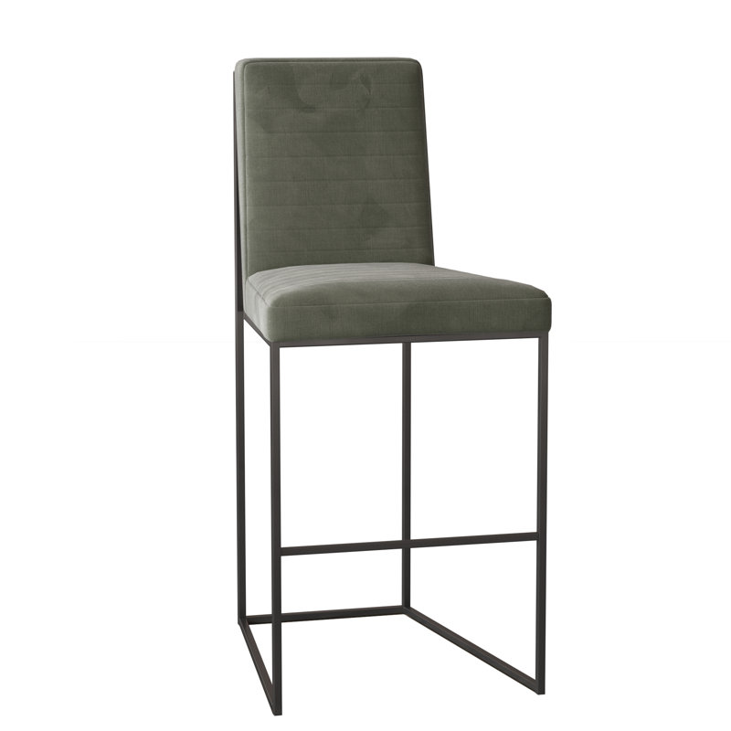 Uma Upholstered Bar Stool with Metal Frame, 9953 Willow, Bronze