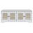 Rustic Storage Bench Multifunctional Wood Entryway Shoe Bench With Removable Cushion, Woven Rattan Doors & Adjustable Shelves For Hallway, Living Room (White+Beige )-1175618480