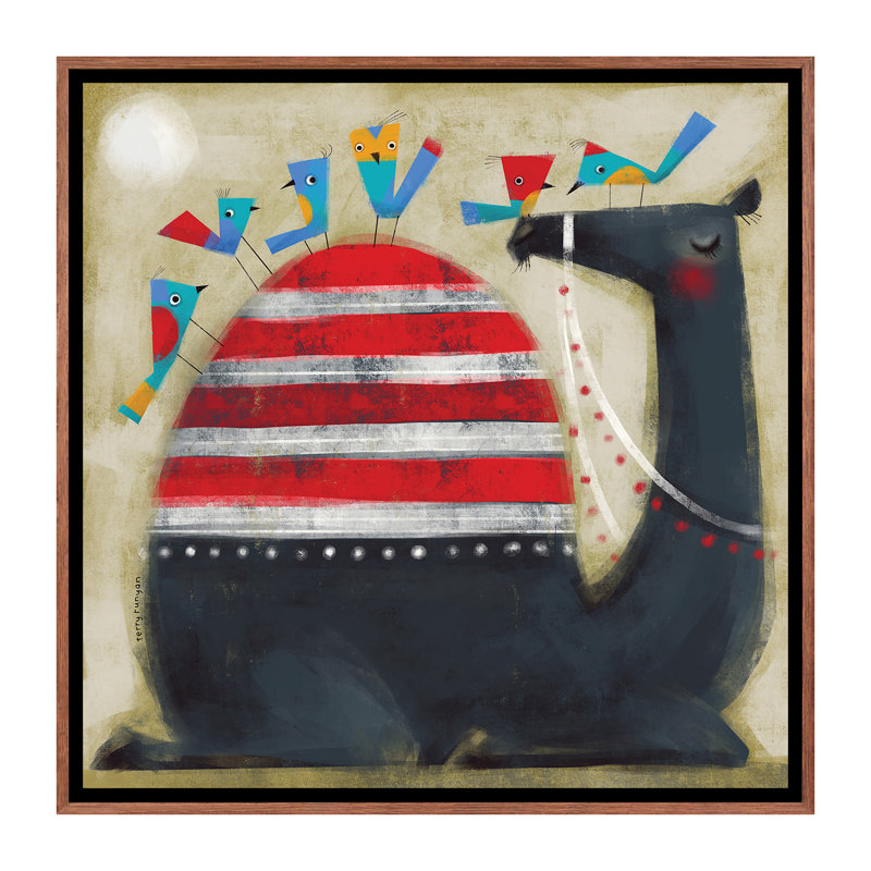 Camel Cap par Terry Runyan - imprimé, Pas de tapis, Toile avec cadre brun, H 37 po x l 37 po x P 1,5 po