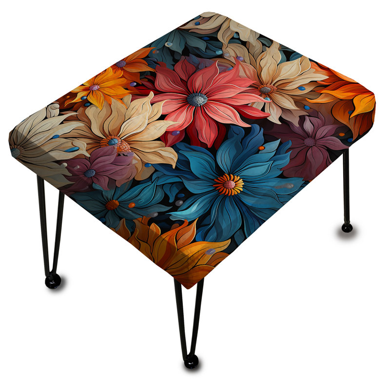 Repose-pieds coloré floral Poupart