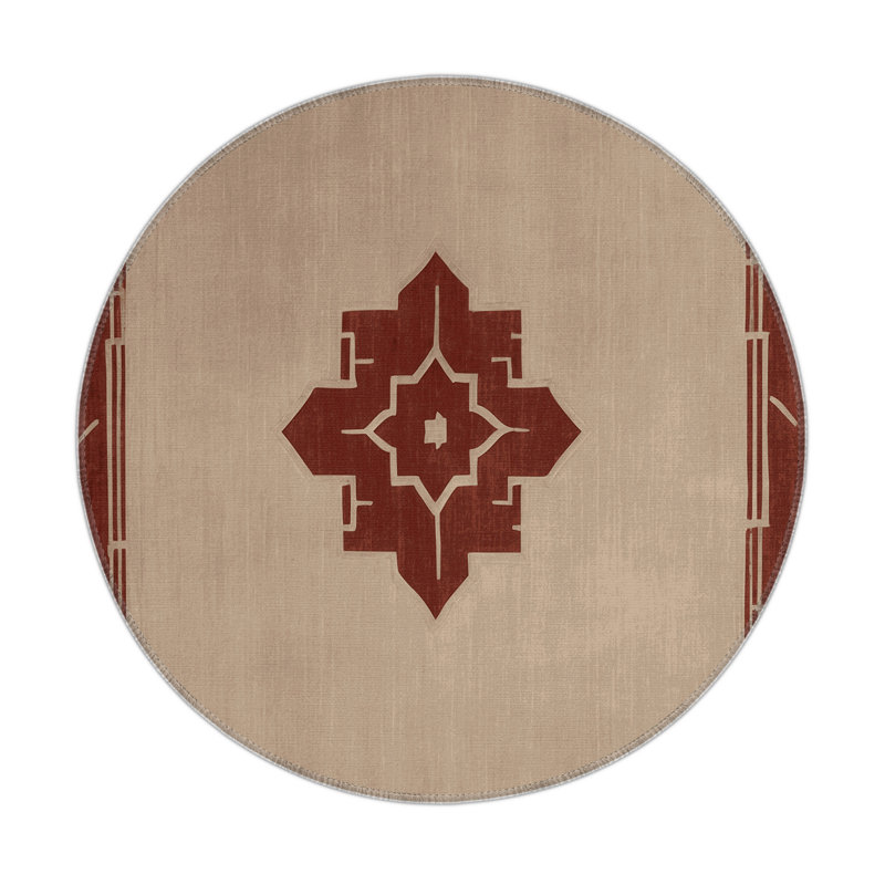 Radiant Facets Indoor And Outdoor Area Rug, Round 5'