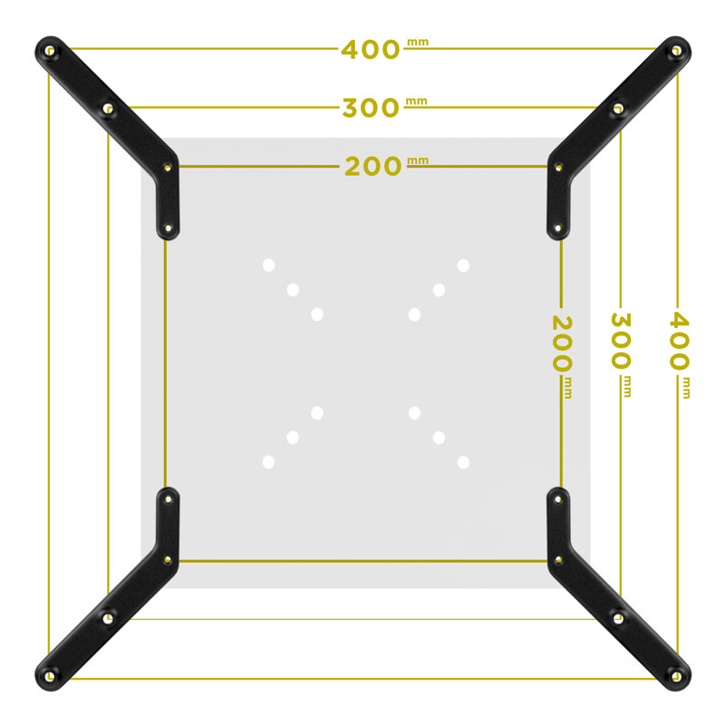 Support mural noir fixe pour supporter jusqu'à 66 lb