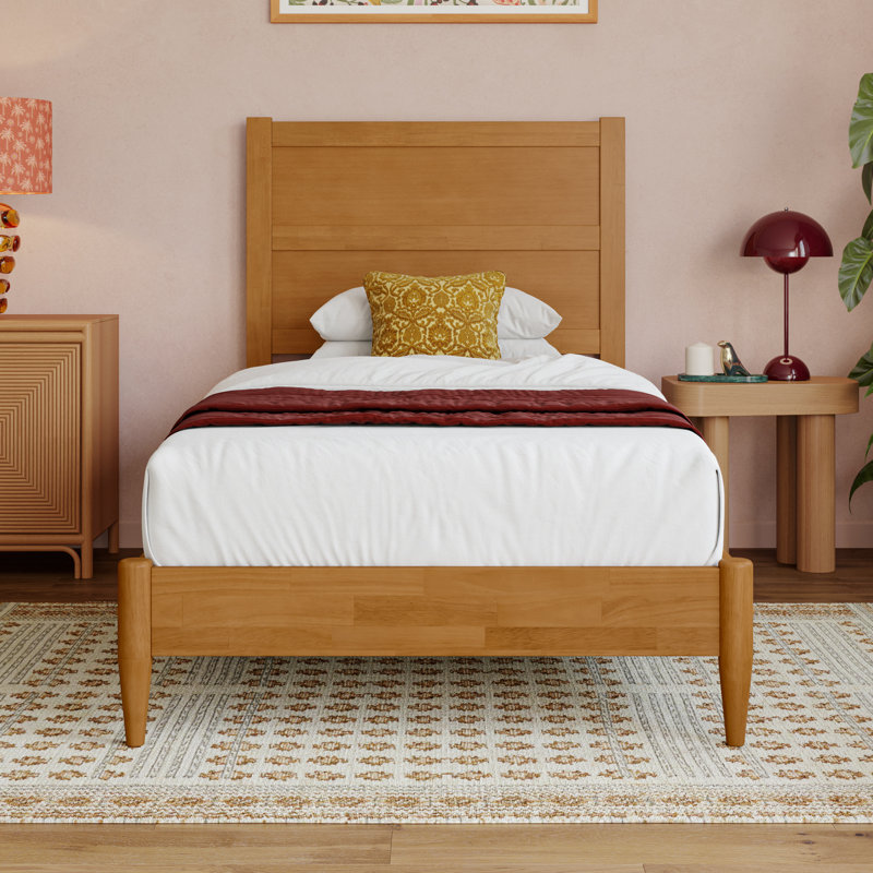 Lit plateforme Aveline, Très grand simple, Caramel clair