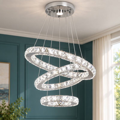 Bryah 3 - Light Chrome LED Shaded Pendant