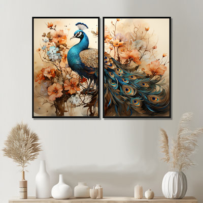 Ornement de fleur de paon classique classique IV - art mural moderne