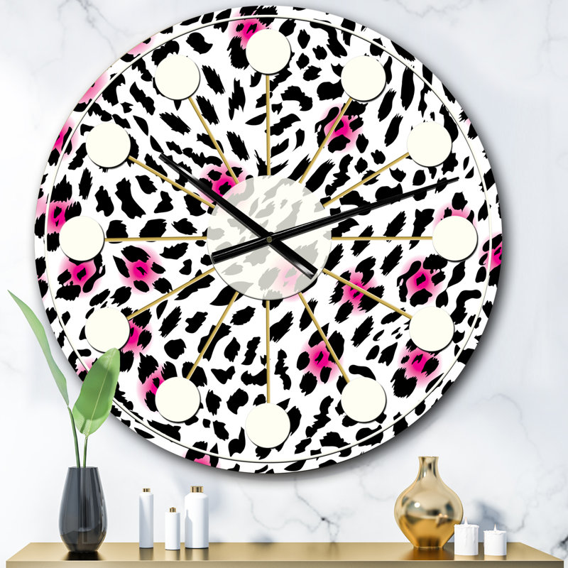 Horloge murale Glam Leopard, Surdimensionné