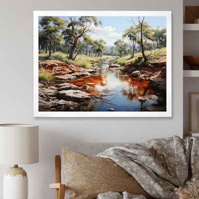 Aquarelle, rivière en Afrique, sur toile