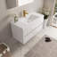 Meuble-lavabo mural 42 po avec lavabo, armoire de rangement flottante avec comptoir en résine de pierre et tiroirs à fermeture en douceur entièrement assemblés-1627649364