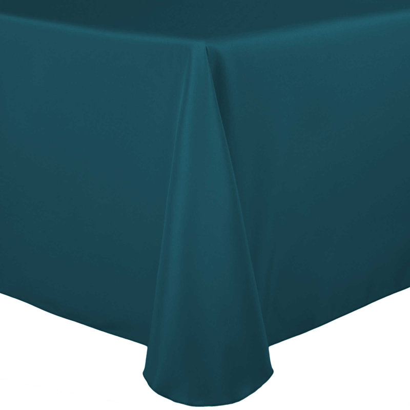 Solid Color Round Tablecloth, 1, Teal, 70" x 52"
