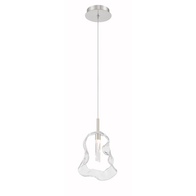 Luminaire suspendu, 13 po, nickel poli, verre transparent