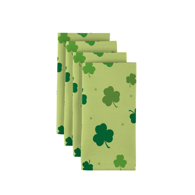 Polyester Floral Square Napkin, Green