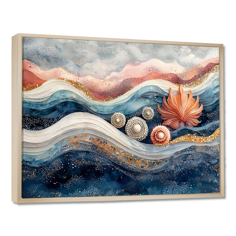 Harbison abstrait, oursin et corail, paysage III - oursin, art mural, H 16 po x l 32 po, Impression encadrée flottante