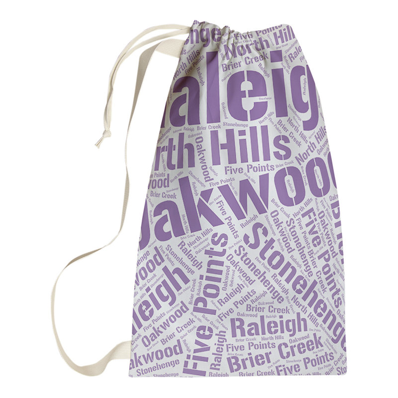 Laundry Hamper with Handles, Large (36" H x 28" W x 1.5" D), Raleigh, Purple