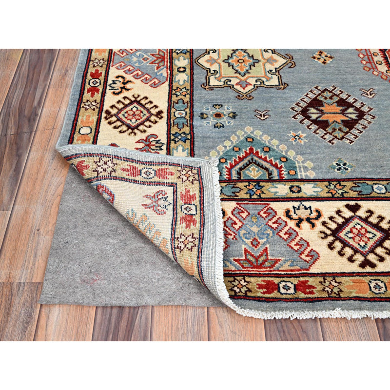 5'7"x7'5" Poolhouse Grey Special Kazak Hand Knotted 100% Wool Rug 396E97741FAD40789113623DD488ABD4