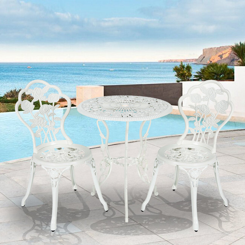 Ensemble bistro en aluminium 24 po Leacross, Blanc