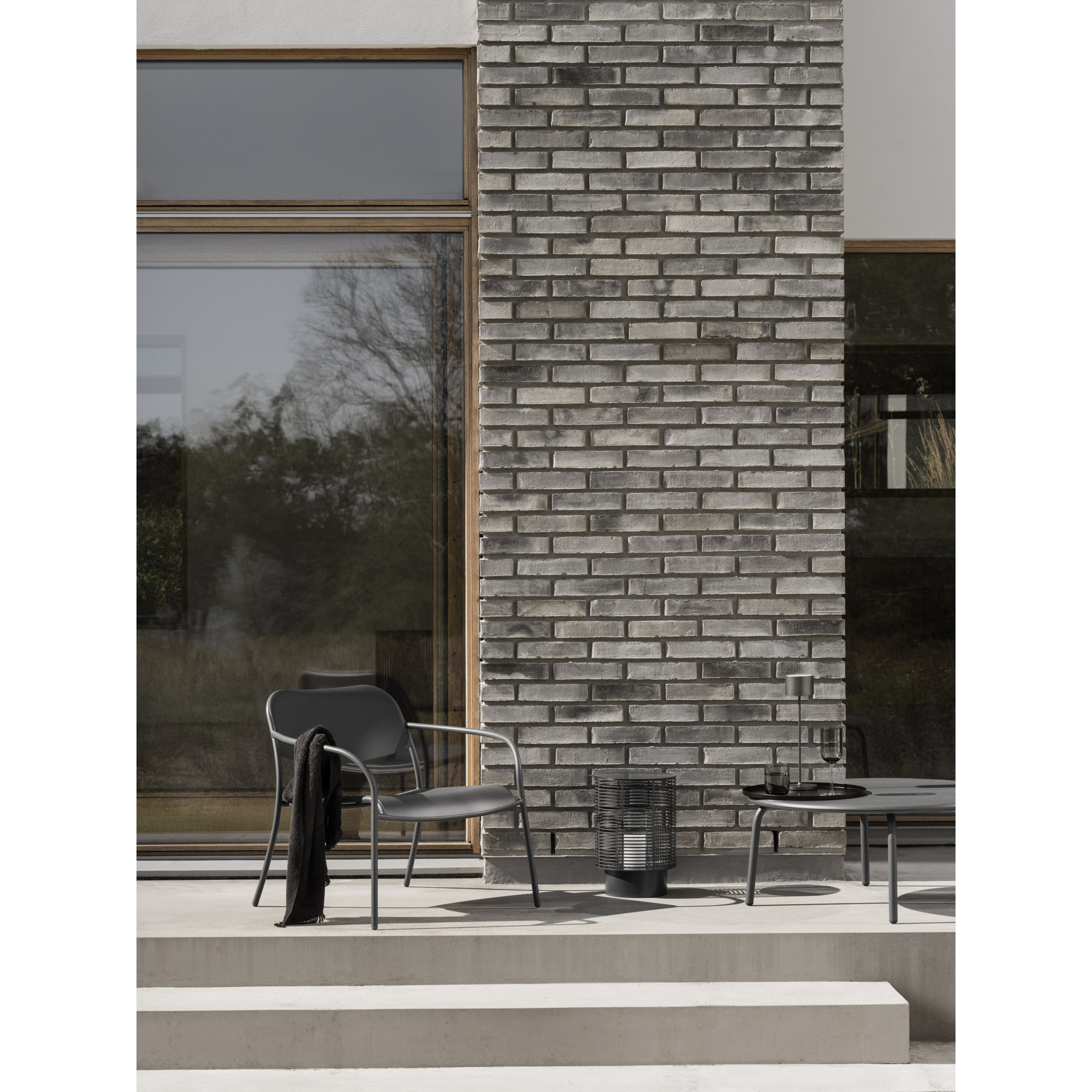 OLEA Lantern Candle Holder - Indoor / Outdoor, Gunmetal Metallic, 14.8" x 10.2" W x 10.2" D