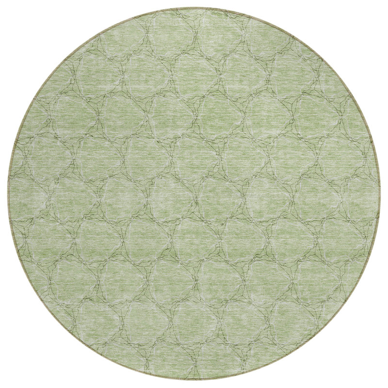 Tapis intérieur lavable rond 8 pi Sage And Ivory