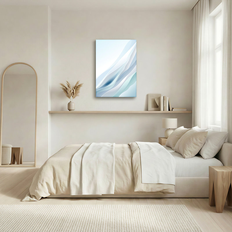 Ensemble de 1 tableau sur toile « Vagues douces », H 40 po x l 28 po, Toile tendue