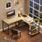 Nedyo 95.2" W Reversible L-Shaped Computer Desk with Shelves-18074283