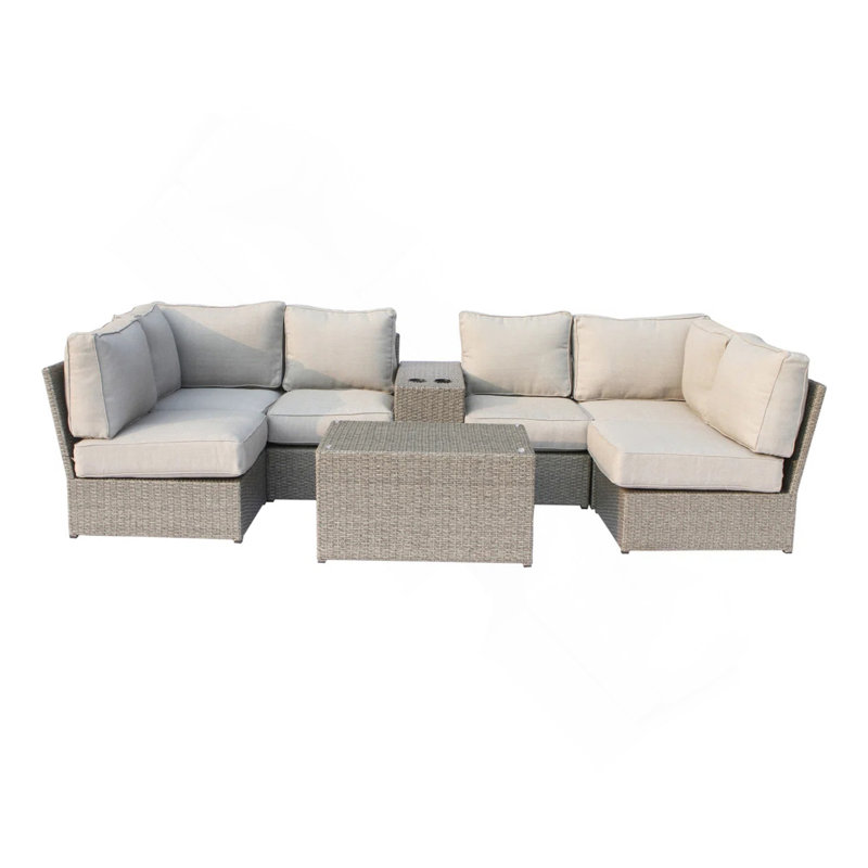 Ensemble de conversation pour canapé d'extérieur pour 4 personnes - pré-assemblé avec coussins