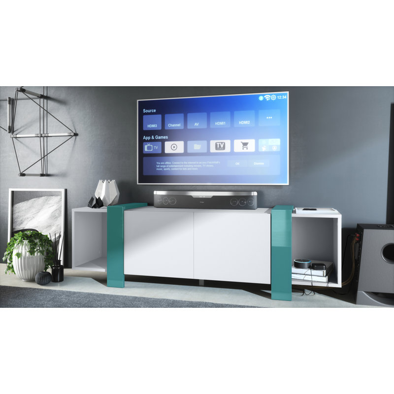 Abdas TV Stand for TVs up to 60", Petrol High Gloss