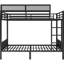 Grand lit superposé en métal pour adultes et adolescents, noir, livré avec, tablette de rangement, cadre robuste, bonne stabilité, thermolaqué noir, capacité de 350 lb / 600 lb