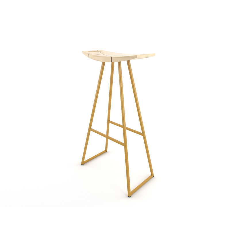 Tabouret de bar et de comptoir Robert, Érable, Tabouret de bar (siège d'une hauteur de 30 po), Moutarde