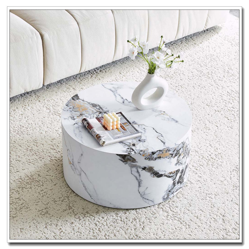Table basse ronde, Blanc