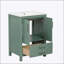 Meuble-lavabo moderne avec lavabo en céramique, armoire de rangement autoportante, portes à fermeture douce et poignées argentées
