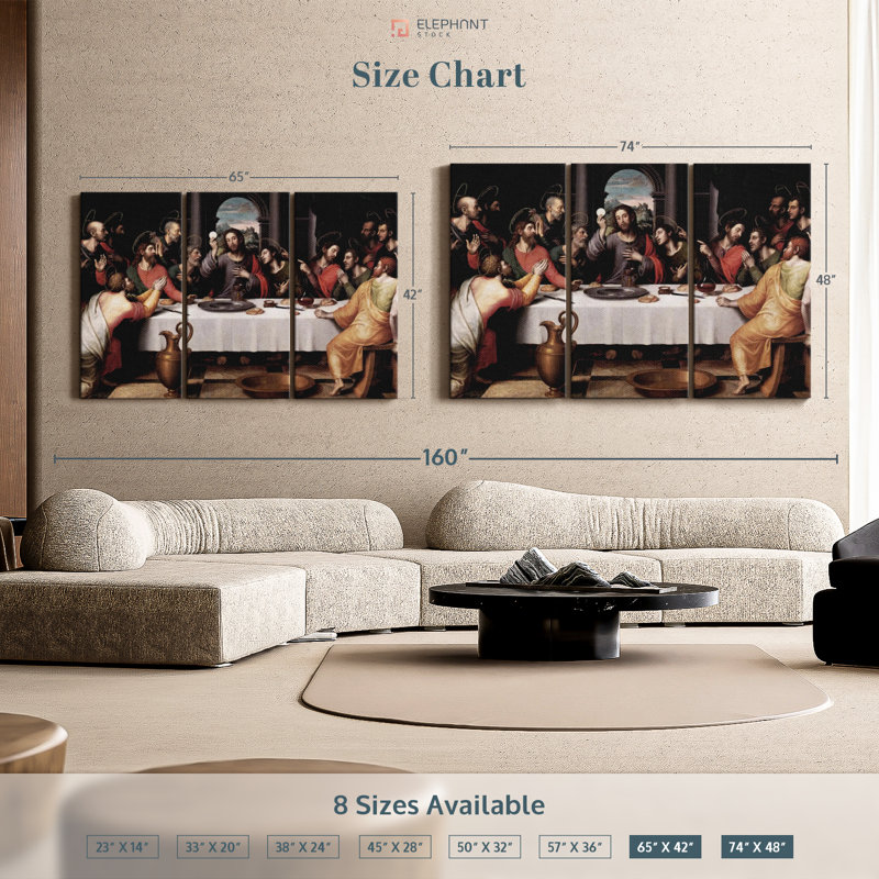 «The Last Supper 1562» sur toile, H 48 po x l 74 po x P 1,25 po